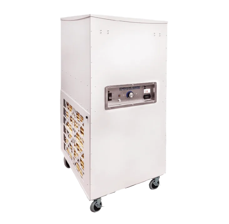 OmniAire 1200PAC 230V Portable Air Cleaner with 99.99% HEPA Filter and UV Germicidal Irradiation