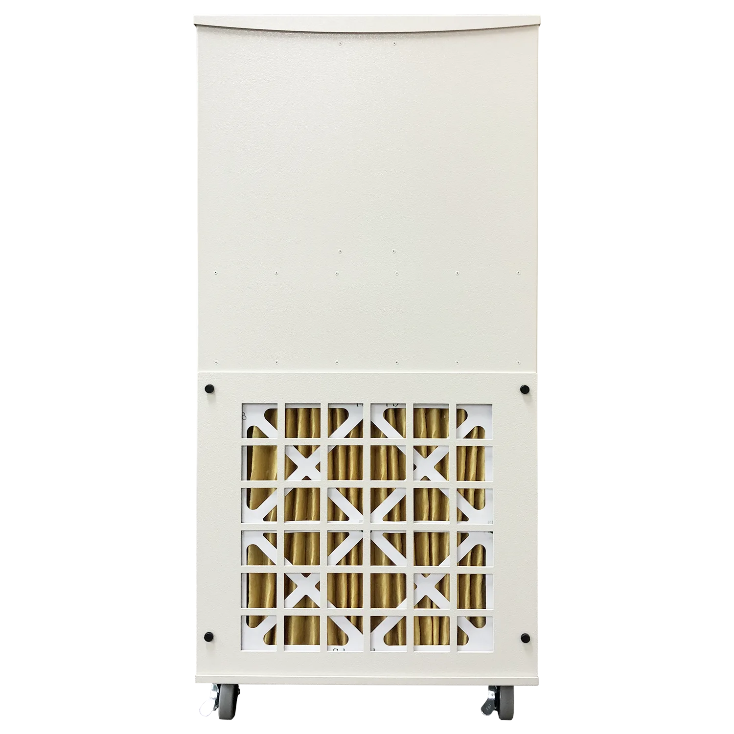 Omni CleanAir OA1200PAC Intake Side View Omni CleanAir OA1200PAC Air Scrubber intake side showing MERV-11 pre-filter and hospital-grade construction