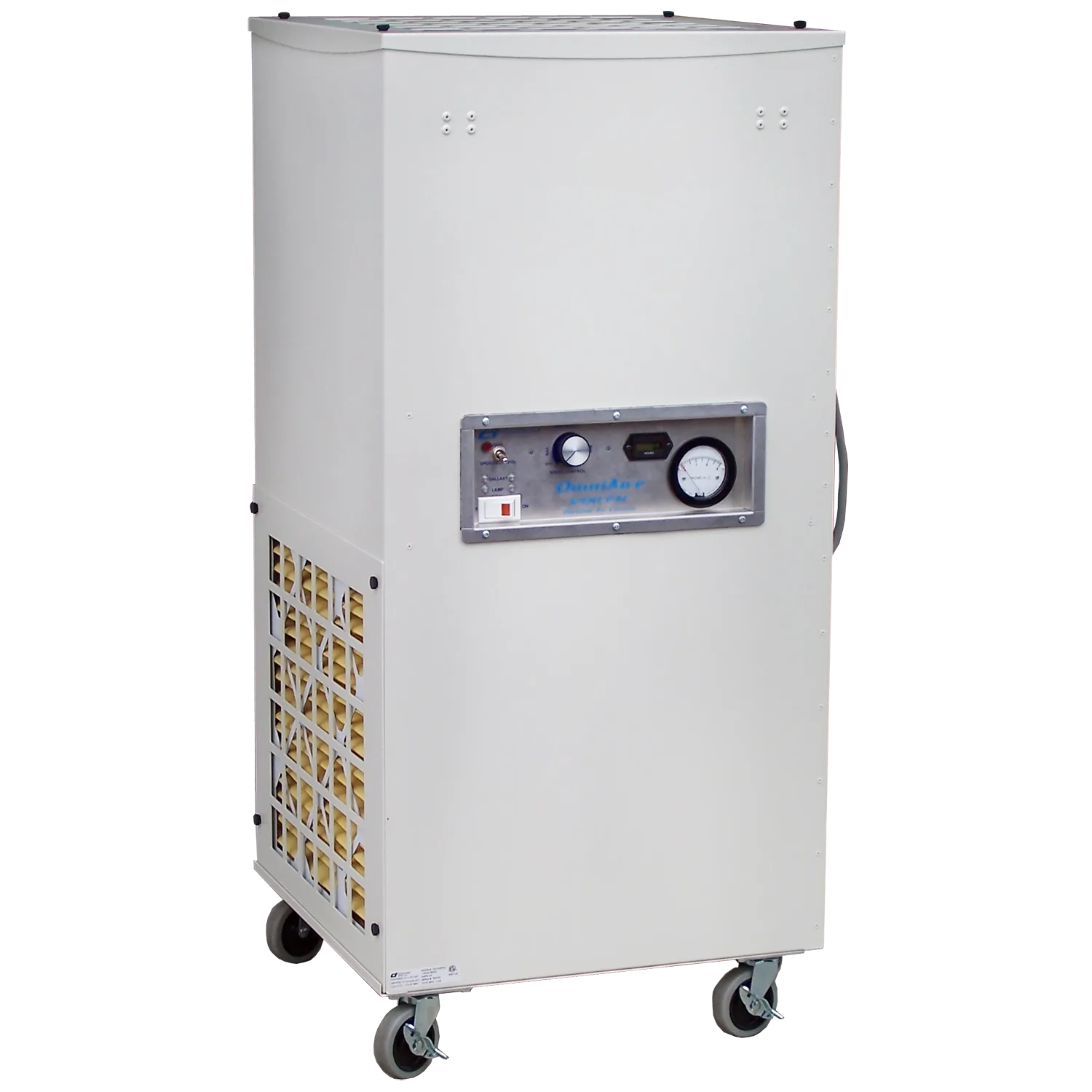 Omni CleanAir OA1200PAC HEPA Air Scrubber 1100 CFM Omni CleanAir OA1200PAC Commercial HEPA Air Scrubber - Professional-grade negative air machine with 99.99% HEPA filter and variable airflow up to 1100 CFM for healthcare, restoration, and industrial applications