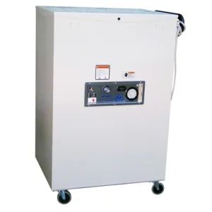 Omni CleanAir OA1600PAC control panel with variable speed settings, UVGI controls, pressure gauge, and filter change indicator