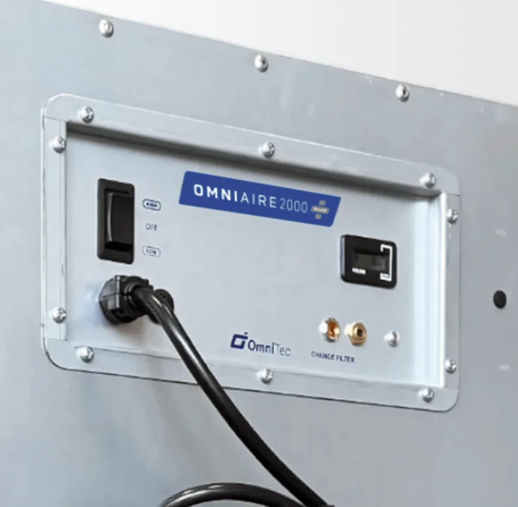 Omni CleanAir OA2000 PLUS-A Negative Air Machine 1800 CFM – View 3 Omni CleanAir OA2000 PLUS-A Negative Air Machine Detail View