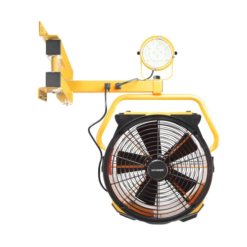 XPOWER FA-420K2 Industrial Warehouse Cooling Fan Kit with 18" Axial Fan 3600 CFM Wall Mount and LED Spotlight