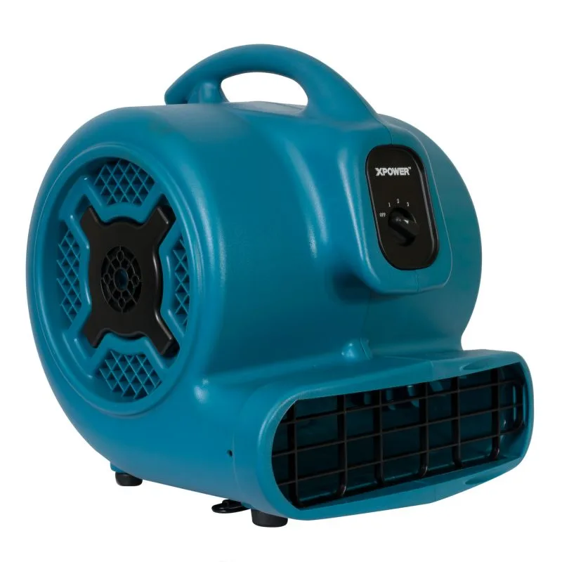 XPOWER P-800 delivers powerful 3200 CFM airflow with an energy-efficient 3/4 HP motor, ideal for water damage restoration and commercial drying applications