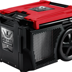 Phoenix DryMAX XL Pro LGR Dehumidifier removes 135 pints per day with new R454B refrigerant, red unit with DryLINK connectivity