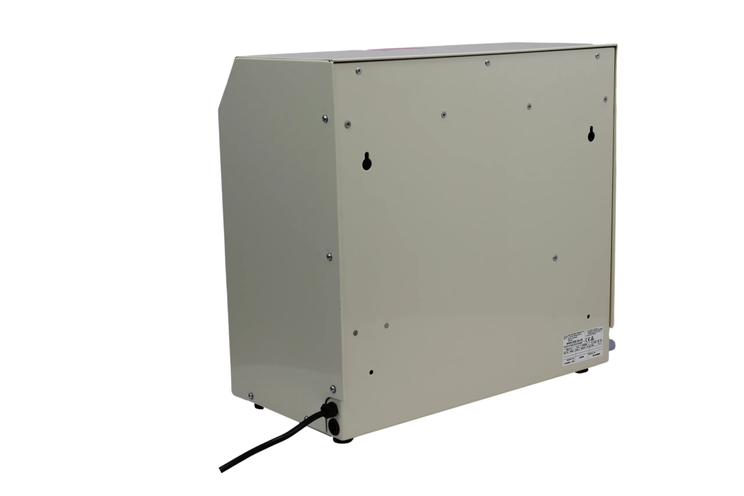 Ebac WM80-D wall mounted dehumidifier rear view showing drainage connections