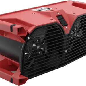 Phoenix Focus II compact dual-axial air mover in red delivering 1,015 CFM